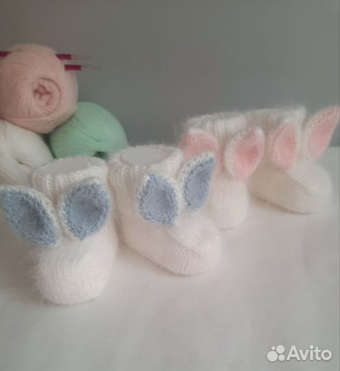 Шапочка зайка +пинетки