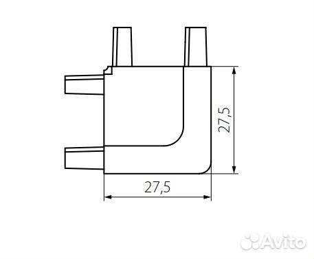 Внутренний угол 90 градусов sola пластиковый для L
