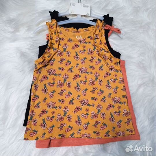 Набор маек C&A(3 шт) для девочки 98-104 новые