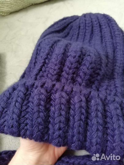 Комплект шапка и снуд зимний