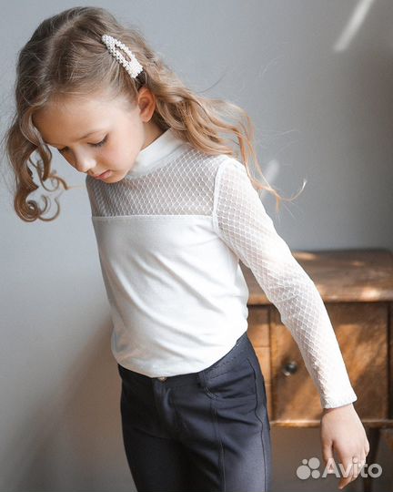 Блузка водолазка нарядная школьная 158