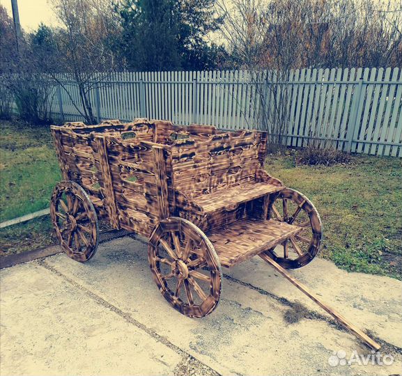 Телега деревянная декоративная