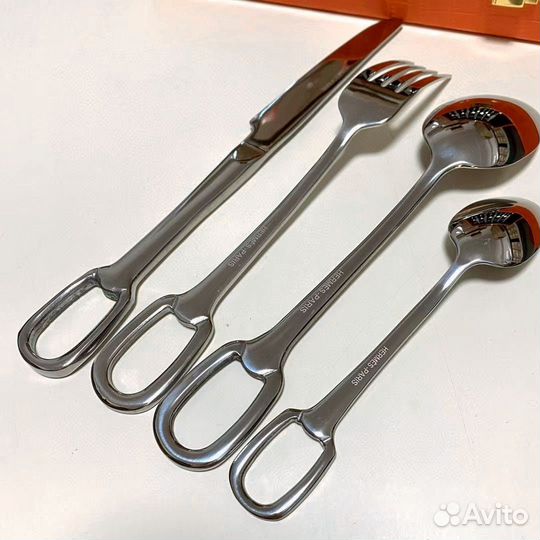 Hermes Набор столовых приборов серебро