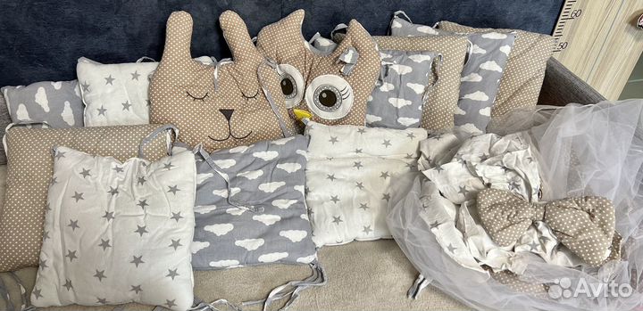 Кроватка трансформер + комплект белья