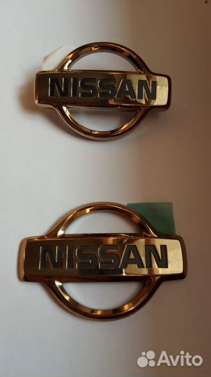Эмблемы Nissan gold передняя и задняя новые