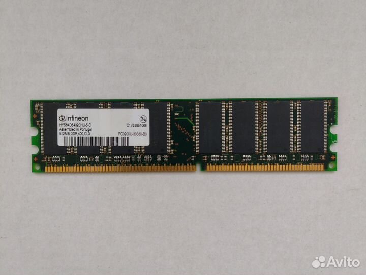 Оперативная память infineon ddr400 512Мб 2 шт