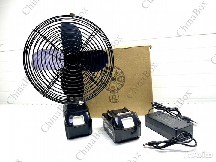 Вентилятор аккумуляторный 8 дюйм черный под макиту
