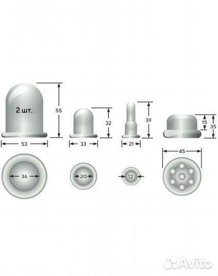 Набор массажный вакуумные банки