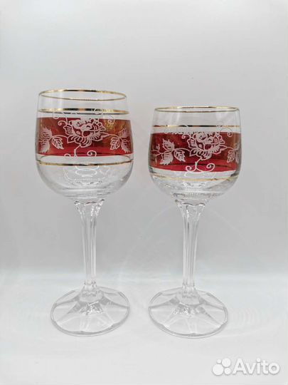 Бокалы Фужеры Богемский хрусталь СССР 5 шт