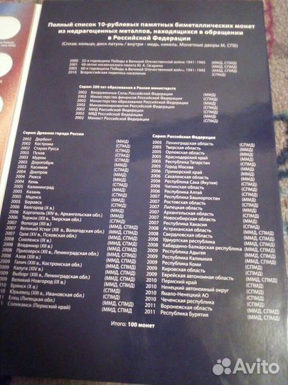 Альбом под монеты