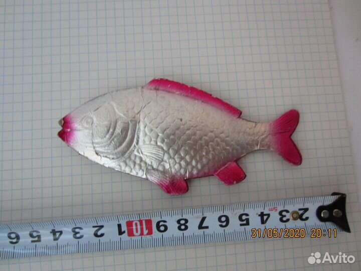 Елочная игрушка рыба рыбка картон