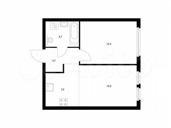 2-к. квартира, 42 м², 25/32 эт.