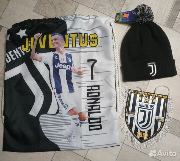 Набор шапка+сумка+вымпел для болельщиков Juventus