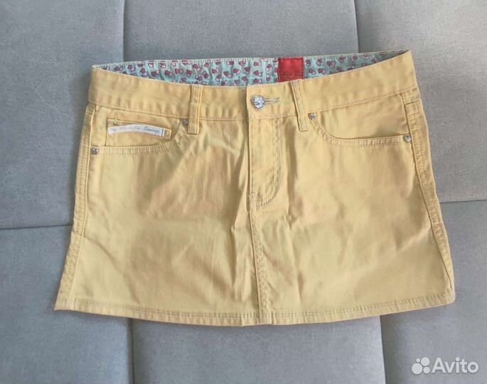 Юбка джинса мини на бедра,размер М, длина 30