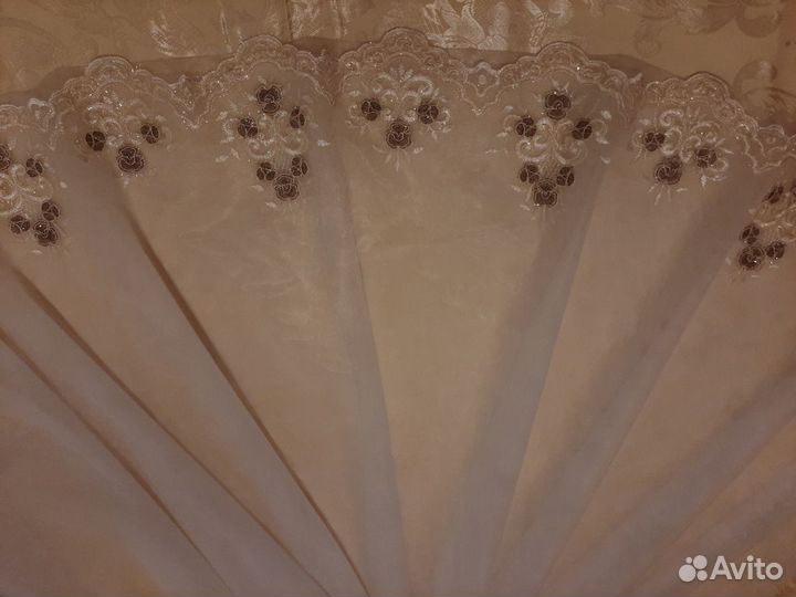 Тюль Микросетка вышивка метражом