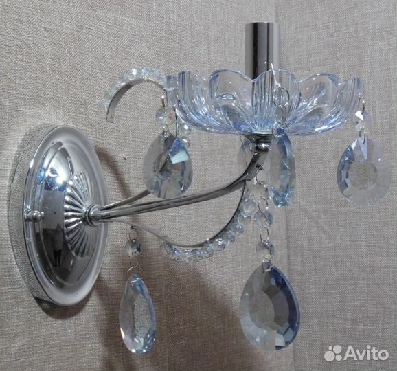 Люстра Бра Хрусталь - 3015/1 хром/лазурный