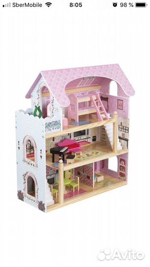 Кукольный домик Edufun три этажа деревянный домик