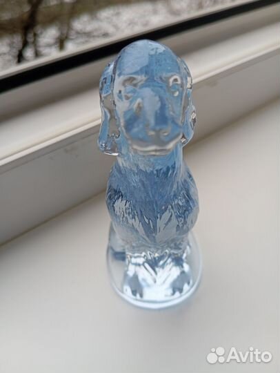 Собака русский спаниель из цветного хрусталя