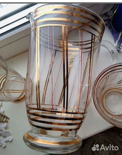 Винтаж, богемское стекло, набор для напитков