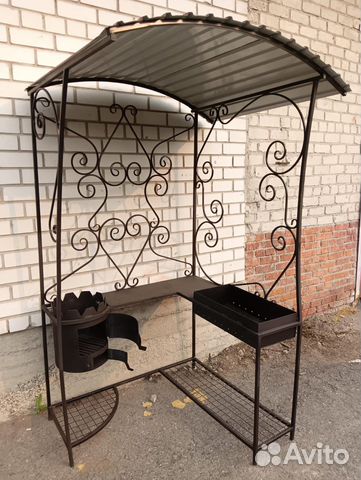 Мангальная зона мангал с крышей