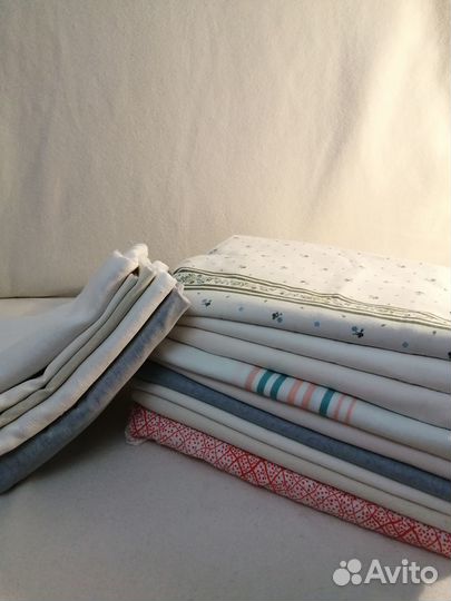 Постельное белье б/у(хлопок, лен)