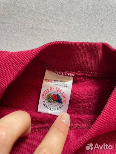 Винтажный свитшот Fruit Of The Loom USA Upcycling