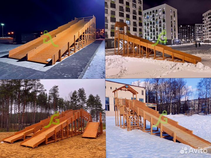 Зимние деревянные горки