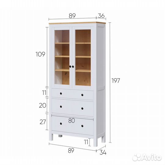 Стеклянный шкаф витрина IKEA hemnes оригинал