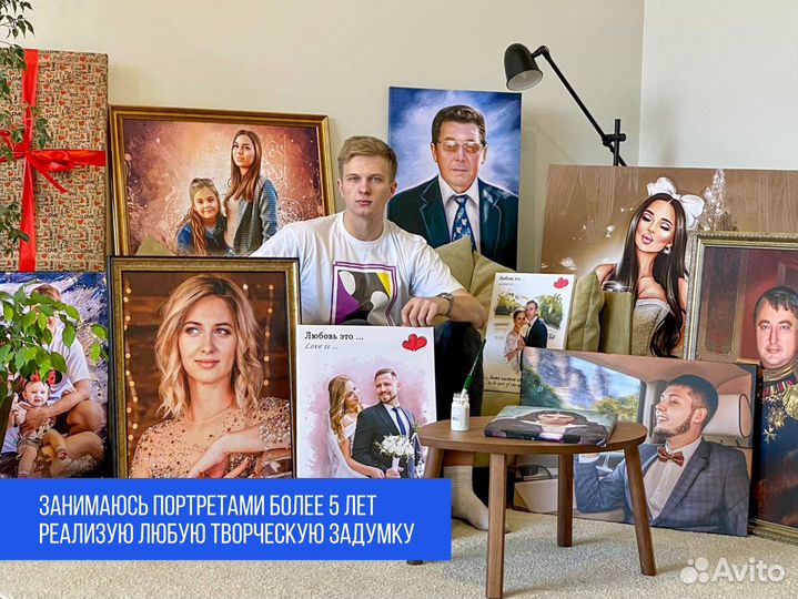 Портрет по фото, печать на холсте