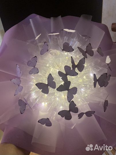 Мега большие светящиеся букеты из бабочек