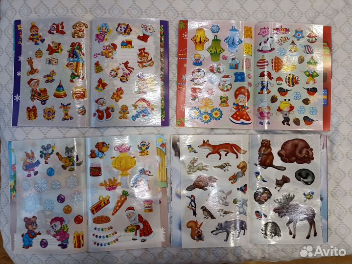 Книжки с наклейками новогодние для малышей новые