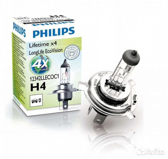 Лампа галогенная Philips LongLife EcoVision H4 (P4