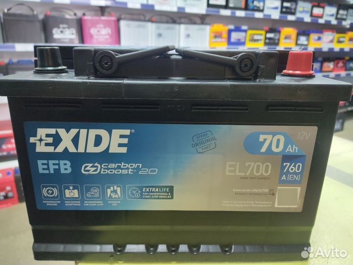 Акб 70Ач Exide Start-Stop EFB (Испания)