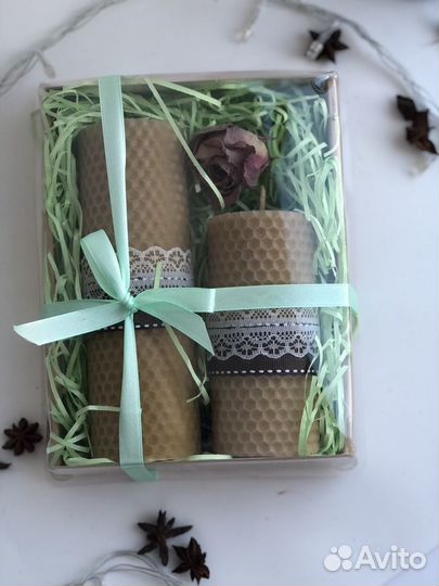 Свечи из вощины подароный набор