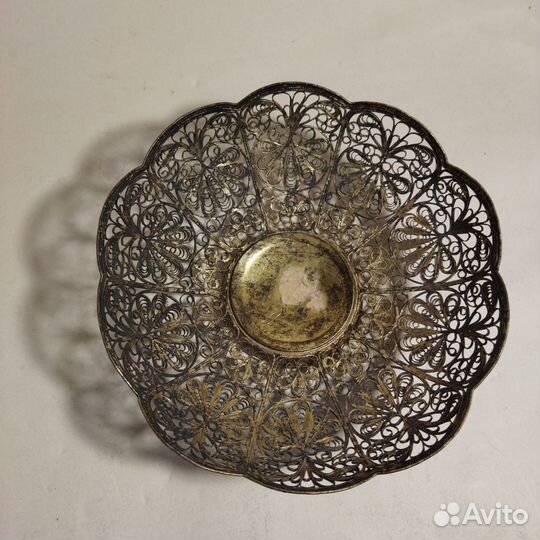 Конфетница. Скань. Мельхиор. Позолота.юммет. СССР