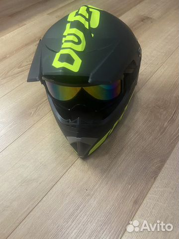 Мото шлем кроссовый с очками для питбайка объявление продам