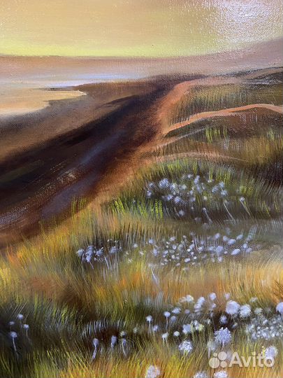 Картина маслом «Пламенный закат»