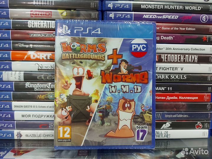 Worms Battlegrounds + Worms WMD PS4 новый диск