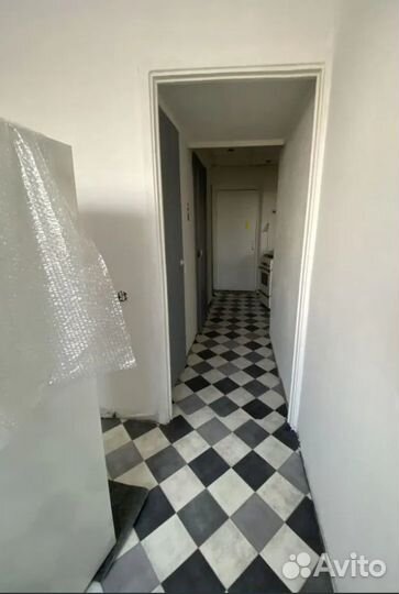 Линолеум под плитку Шах черно-белая плитка