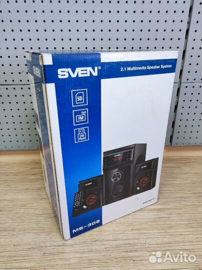 Актив.колонки 2.1 Sven MS-302 черный (40W, FM-тюне