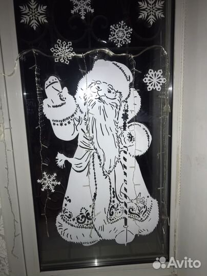 Новогодние украшения на окна (пластик пэт)