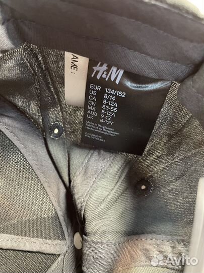 H&M Кепка-бейсболка 134-152 ог 54-56 серая