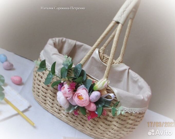 Плетеная корзина к пасхе