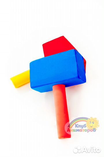 Молоток мягкий поролоновый реквизит для аниматоров