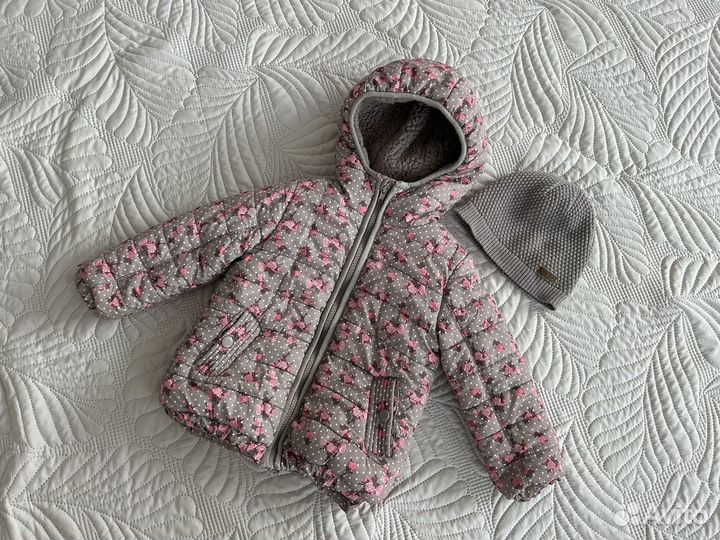 Куртка для девочки 92 и шапка hm в подарок