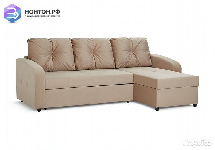 Диван угловой дельфин Монтана бежевый