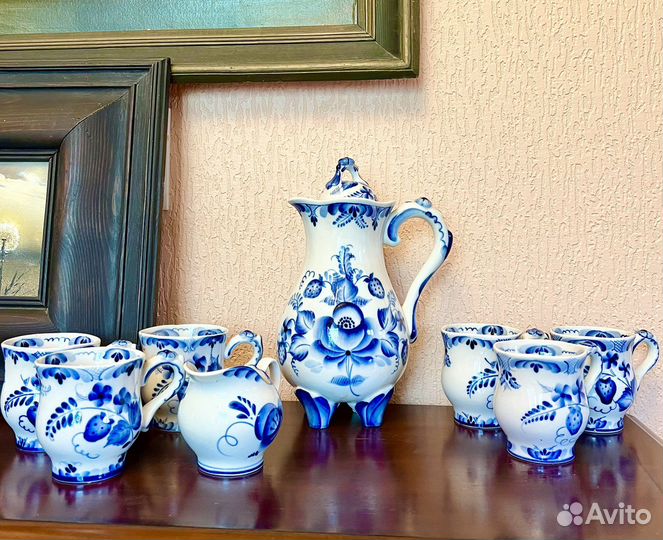 Сервиз чайный Гжель оригинал. новый