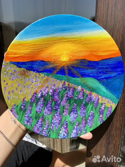 Тарелка декоративная «Закат в горах«