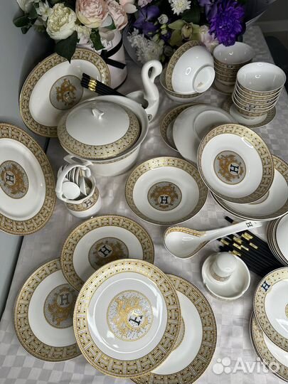 Столовый сервиз фарфор hermes