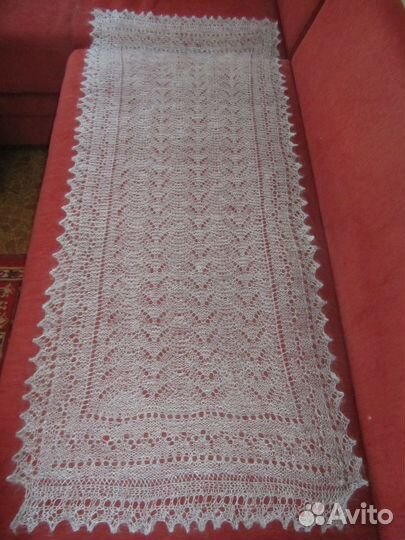 Пуховый палантин шарф серый из Оренбурга